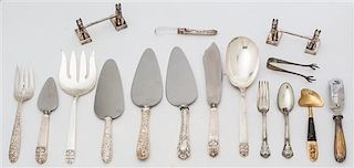 * A Collection of Silver and Silver-plate Flatware Height of first 1 3/4 inches.