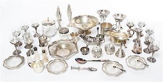 * A Collection of Silver and Silver-mounted Articles Height of tallest 6 inches.