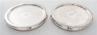 * A Pair of Sheffield-plate Warming Stands, Matthew Boulton, Sheffield, Early 19th Century, circular form with ring handles, cen