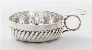 * A French Silver-plate Wine Taster, , of typical form with reeded sides