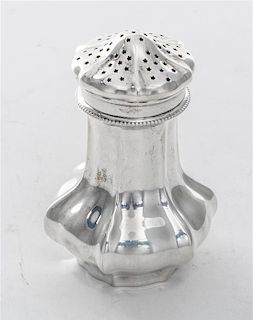 * An American Silver Sugar Caster, Reed & Barton, Taunton, MA, 20th Century, of paneled baluster form.
