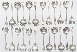 * A Partial American Silver Flatware Set, R. Wallace & Sons Length of first 5 1/4 inches.