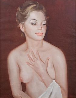 Josef Bodis, (Hungarian, 20th century), Portrait of a Nude Female