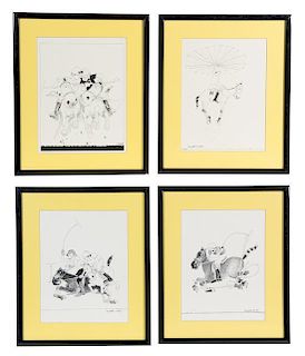 Elizabeth Wahle, (20th century), Polo Players (4 prints)