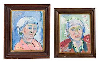 Abbott Pattison, (American, 1916-1999), Portraits (a pair of works)