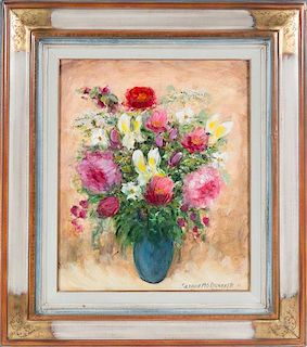 * Harold McDundyer, (20th century), Iris et roses de juillet