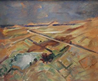 FLOCH, Joseph. Oil on Canvas Landscape.