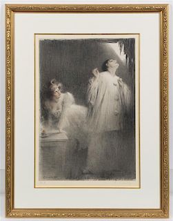 Charles Leandre, (French, 19th/20th century), Pierrot et Colombine