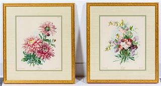 A Group of Botanical Prints 13 1/4 x 11 1/4 inches.