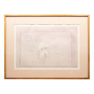 MARIO MARTÍN Sin título Mixta sobre papel Firmado y fechado 78  Enmarcado Detalles de conservación 39 x 59 cm
