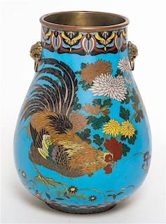 A Cloisonne Enamel Zun Form Vase Height 9 3/4 inches.