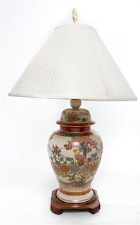 * A Japanese Porcelain Table Lamp Height 30 inches.