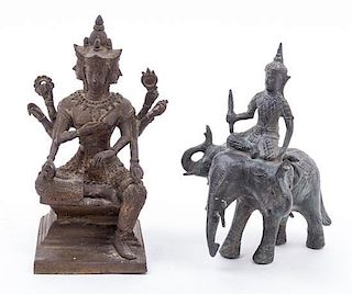Two Southeast Asian Figures of Bodhisattva. Height 8 inches.