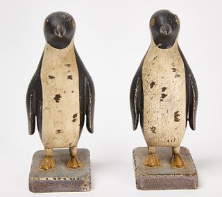 Pair of Folk Art Penguins
