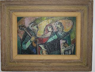 Lena Gurr (Am 1897-1992) Three Musicians o/b signed lower left 10 x 16"
