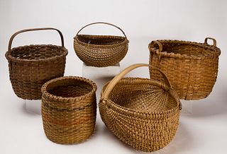 Five American Splint Baskets