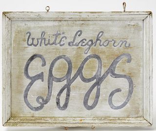 White Leghorn Eggs Trade Sign