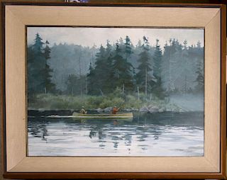 Richard Schelecht (American 1936-)  On Long Pond Maine - o/b 19 x 26" signed lower left