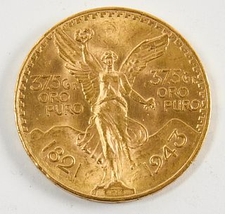 37.5 Gr. Pure Gold Mexico 50 Pesos BU