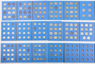 Lot of Six Blue Coin Collection Books with Coins