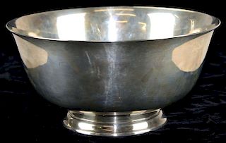 Dominick & Haff sterling silver bowl marked "Paul Revere Reproduction Sterling 1455 10in" and hallma