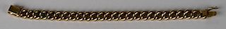 Marked 15 yellow gold chain bracelet 7" long. 19.1 grams.