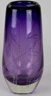 Mark Sudduth American studio glass vase, ht 12.5”