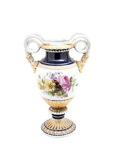 A Meissen Porcelain Urn, Height 19 inches.