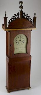 Robert Fenix Aaron Willard Jr replica wall clock, ht 41”, ht 44” w/ finial