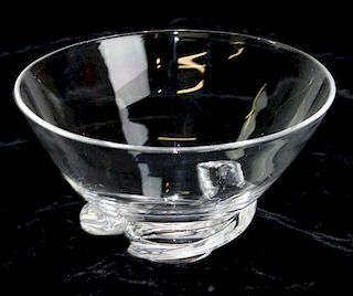 Steuben swirl crystal mid century art glass bowl by Donald Pollard 4" x 7"