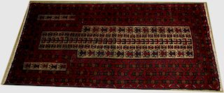 mid 20th c Balouch prayer rug, 2' 8” x 5' 2”