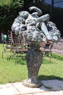 Large Verdigris Bronze Fountain.