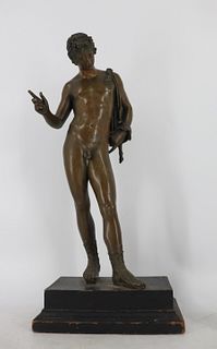 Large Bronze Narcissus Sculpture.
