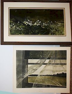 After Andrew Wyeth (American 1917-2009) two 20th c lithographs 13 x 29"