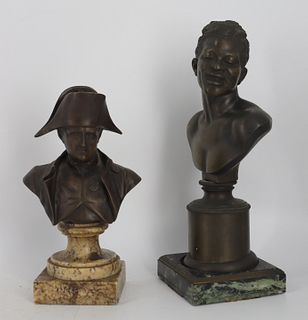 2 Bronze Bust On Marble Bases.