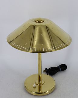 Midcentury Pierced Brass Table Lamp.