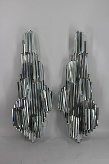 Paul Evans Style Mid Century Wall Sconces.