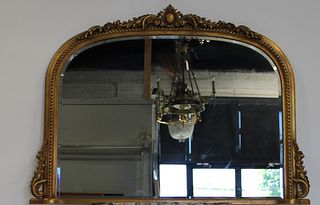 Quality Carved Giltwood Over Mantle Mirror.