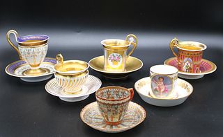 6 Antique Porcelain Cups And Saucers.