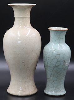 (2) Chinese Crackle Glaze Vases.