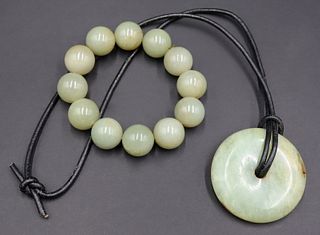 JEWELRY. Grouping of Carved Jade Jewelry.