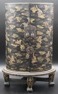 Asian Lacquered and Gilt Decorated Chest.
