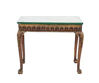 An Irish George III Chinoiserie Lacquered Side Table, Height 29 1/2 x width 35 1/2 x depth 21 1/2 inches.