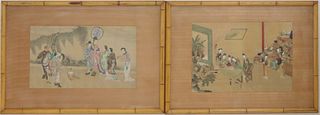 (2) Chinese School Paintings on Silk.