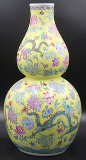 Chinese Enamel Decorated Double Gourd Vase.