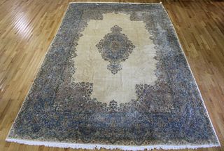 Vintage, Signed & Finely Hand Woven Kerman Carpet