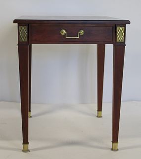 Stickley Audi Mahogany Inlaid Side Table