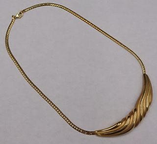 JEWELRY. 14kt Gold Matte and Polished Necklace.