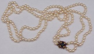 JEWELRY. 14kt Gold and Colored Gem Pearl Necklace.