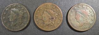 LOT OF 3 1831 LARGE CENTS:
